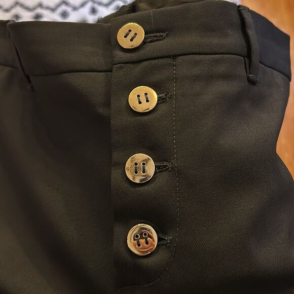 Prada Stretch Wool Trousers with Sailor Button Detail in Black, Size 44 (US 8) - Picture 2 of 11